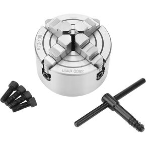 K72 Series Precision Four-jaw Chuck With Oblique Shank For Metal Working | High-Accuracy Short-Cylinder Design | Heavy-Duty Clamping | Machining & Woodturning Tools(13.78in)