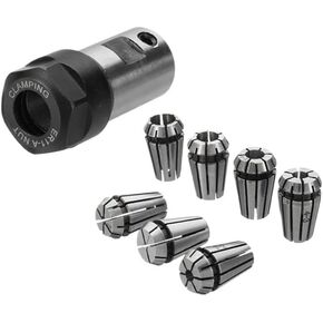 1Set ER11 Collet Chuck Shaft Set ER11A 5mm 6mm 6.35mm 7mm 8mm 10mm Lathe Tools Spindle Extension Rod 1-7mm 3.175mm 6.35mm Chuck(ER11-15PCS,ER11A-6.35MM)