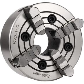 Chuck K72-125/160/200/250 (4.92/6.3/7.87/9.84ft) 4Jaw Independent Lathe Manual Chuck For Mechanical Lathe(K72-200)