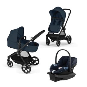 Cybex EOS 5-in-1 Travel System Stroller + Lightweight Aton G Infant Car Seat ، Moon Black