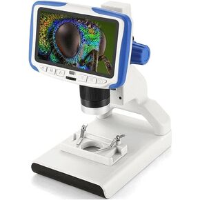 200X Digital Microscope 5'' Display Screen Video Microscope Electron Microscope Present Scientific Biology Tool
