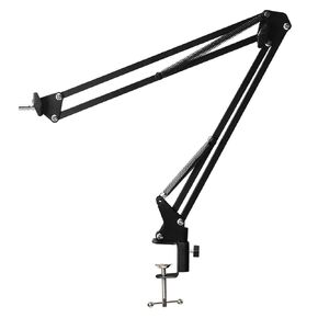 Microscope Arm Stand, Flexible Monocular Microscope Stand, 360 Degree Adjustable Metal Bracket with Clamp and 42mm Lens Ring, Foldable Microscope Bracket for Industrial & Lab