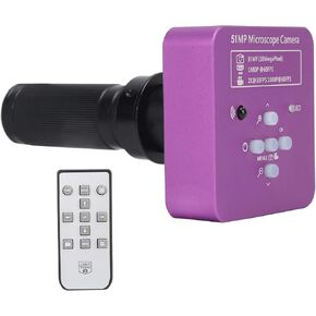 Srliya USB FHD Video Microscope Camera 51MP HD Multimedia Interface Microscope Camera with Remote Control AC 100‑240V (US Plug)