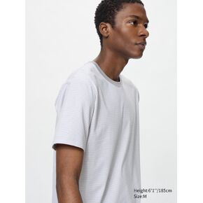 Uniqlo AIRism Cotton T-Shirt | Striped | Contrast Trim