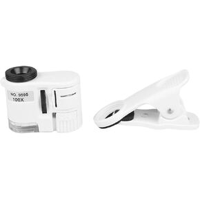 Multiple Use Phone Magnifier With LED General Clip On Microscope Lens Easy Carry For Enhances Microscopic Observation