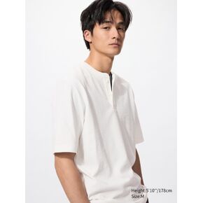 Uniqlo DRY Waffle Henley T-Shirt