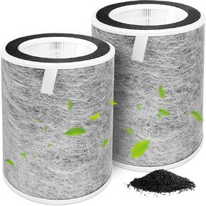 2 Pack HP201 Filter Replacement, Compatible with Shark Shark HP200 Series, HP202, HP201, HP232, HP302 and HC502, True HEPA Replacement Filter, Compare Part #HE2FKBAS, HE2FKBASMB