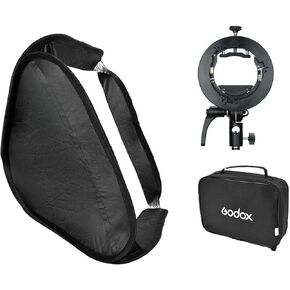 Godox 24 "x24" 60cmx60cm softbox قابلة للطي مع قوس Godox S2 S-Stype Speedlite لـ V1 ، AD200PRO ، AD200 ، AD400PRO ، V860II Series ، TT350 Series