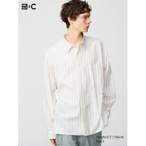 Uniqlo Broadcloth Oversized Shirt | Striped