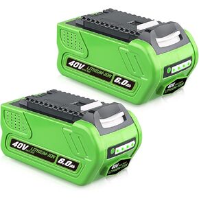 6.0AH LI-ion بطارية استبدال بطارية Greenworks 40 فولت أدوات 29462 29252 20202 22262 25312 25322 20642 22272 27062 21242 متوافق مع بطارية Greenworks 40V لأدوات الطاقة