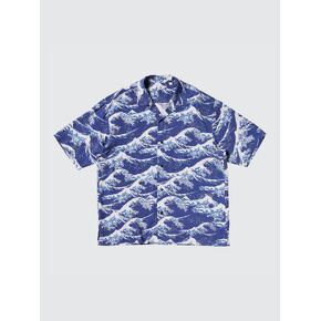 Uniqlo Open Collar Shirt | Short Sleeve | Hokusai Print