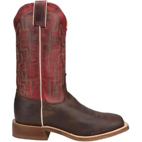 Tony Lama Womens Atchison Square Toe Casual Boots Mid Calf Low Heel 1-2" - Brown, Red