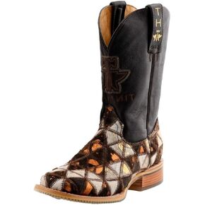 Tin Haul Women's Shaggy Diamonds Western Boot Broad Square Toe - 14-021-0007-1474 BR 8 1/2 M US Brown