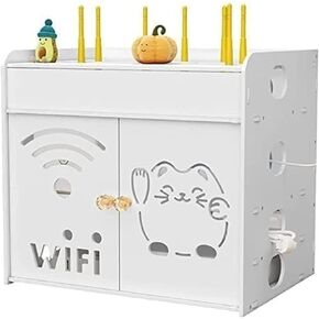 WiFi Router Storage Box Router Wire Storage Box Wall Mounted Wall Punch Desktop Wireless WiFi Set Top Box