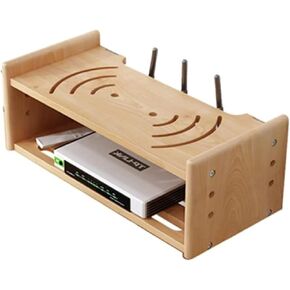 WiFi Router Storage Box Router Fences Wall Shelf WiFi Router Storage Box Wireless WiFi Router Shelf Wall Mount Floating Shelf Desktop Storage Box(Nutural,40x18.5x15cm)