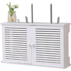 Wifi Router تخزين صندوق التوجيه أسوار Wiffi Router تخزين الجرف الجدار جبل غرفة المعيشة جدار ، لكمة تخزين صندوق التوجيه الجدار جبل مجلس الوزراء