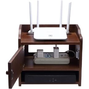 WiFi Router Storage Box Wireless Router Storage Box Wall Hanging WiFi Router Shelf Power Strip and Cable Management Hider Rack