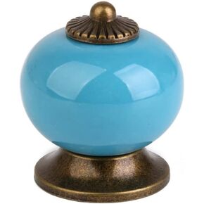 5pcs Ceramic Cabinet Drawer Knob Kids Wardrobe Handle Children Furniture Cute Closet Handles Antique Dresser Pulls - (Color: Yellow)
