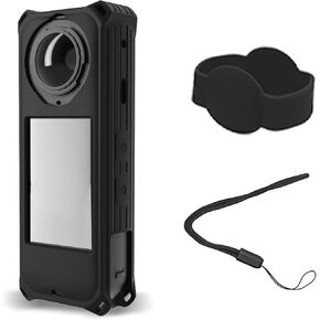 إكسسوارات الحماية لـ Insta360 One x5 ، كم من مطاط الكاميرا مع مجموعة غطاء عدسة السيليكون (أسود)