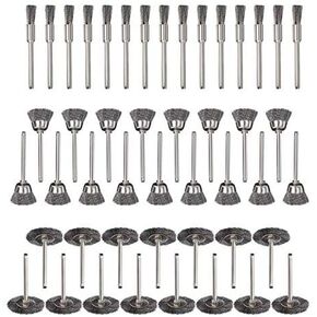 60 Pcs Wire Brushes Set Steel Wire Wheels Pen Brushes Set Kit Accessories for Dremel Rotary Tool (60PCS)
