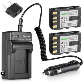 Kastar Battery (2-Pack) and Charger for JVC BN-V408, BN-V408U, BN-V416, BN-V416U Battery Pack, JVC GR-DVL200U, GR-DVL210U, GR-DVL220U, GR-DVL300U, GR-DVL310U, GR- DVL320U, GR-DVL500U MiniDV Camcorder