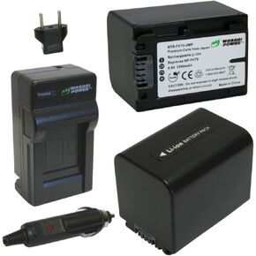 Wasabi Power NP-FV70 (2500mAh) Battery (2-Pack) and Charger for Sony DCR-SR15,SR21 DCR-SR68 DCR-SR88 DCR-SX15 DCR-SX21 DCR-SX44 DCR-SX45 DCR-SX63 DCR-SX65 DCR-SX83 DCR-SX85 FDR-AX33 FDR-AX53 and More