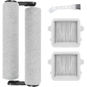 Hepa Filter Replacement and Roller Brush Accessories Compatible With Roborock F25 F25 Ace F25 Alt Wet Dry Vacuum Cleaner,2 Brush Rollers and 2 HEPA Filters