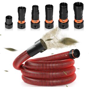 10FT Vacuum Hose Extension with 6 Adapters, Fits 1-1/4" Hose, Universal Shop Vac Accessories, Multi-Size Connectors 0.9" to 1.75" for Wet Dry Vacuums (Check Compatibility Before Purchase)
