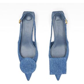 Women's Square Toe High Heel Sandals with Metal Buckle Genuine Leather Design Comfortable Fashionable Heels for Daily Wear.