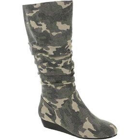 Masseys Women's Khloe Slouchy Mid Calf Wedge Boot