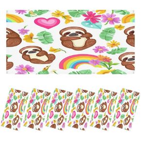 6 Pack Fluorescent Light Covers for Ceiling Lights Sloth pattern animal cartoon sloths eat dancing dream Cute zoo Magnetic Light Filters Diffuser Shade for Classroom Home Office School