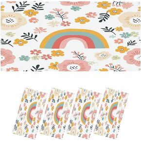 4 Pack Fluorescent Light Covers for Ceiling Lights Kids hand drawn seamless pattern pink pastel rainbows Summer for baby Magnetic Light Filters Diffuser Shade for Classroom Home Office School