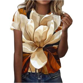 Women Graphic T-Shirts Cute Tees Summer Tops Plus Size Dressy Casual Loose Fit Shirts Wokout Tees Business Blouse
