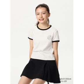 Uniqlo Soft Ribbed Graphic Mini T-Shirt | Contrast Trim