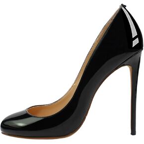 Womens Round Toe Sexy Shallow Mouth 4.7in Stilettos High Heel Banquet Pumps Big Size Versatile Shoes