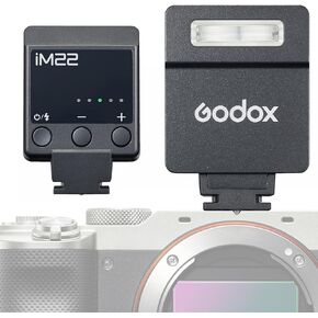 Godox IM22 Mini Flash Speedlite Super-Portablewith 470 mAh Li-Battery, USB-C Charging,3s Recycle Time 440 Full-Power Flashes 5 Power Levels Compatible with Canon, Nikon, Sony, Fujifilm, Olympus