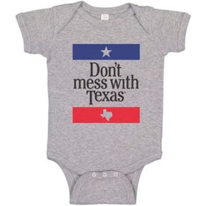 منتجات Texas لا تعبث بالجنسين Baby Onepiece (6 أشهر) رمادية