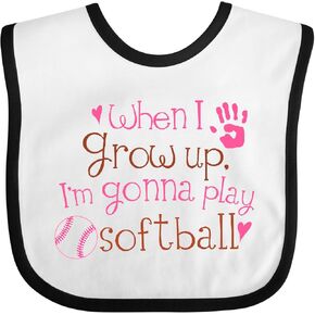 inktastic Future Softball Player Girls Baby Bib