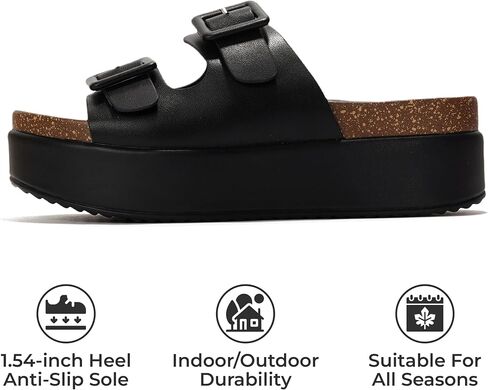 Project Cloud Wedge Platform Sandals For Women - Memory Foam Insole & Cork Footbed Platform Heel Slides for Women Footwear - Beach Essential Womens Sandals (Softy) in Saudi Arabia
