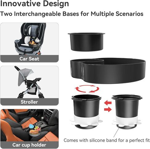 حامل كأس مقعد للسيارة وجبات خفيفة سوداء ، ملحقات سفر ورياضة سفر ورياض in Kuwait