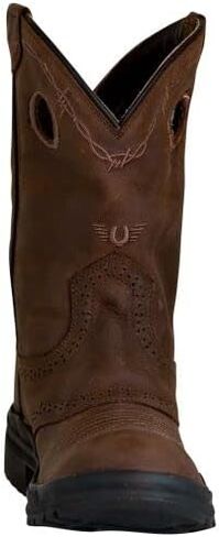 Tuffrider Lyies Leigh Round Toe Western Boot- Brown-Brey-Free Free Mongorted Scriped Scheds in Kuwait