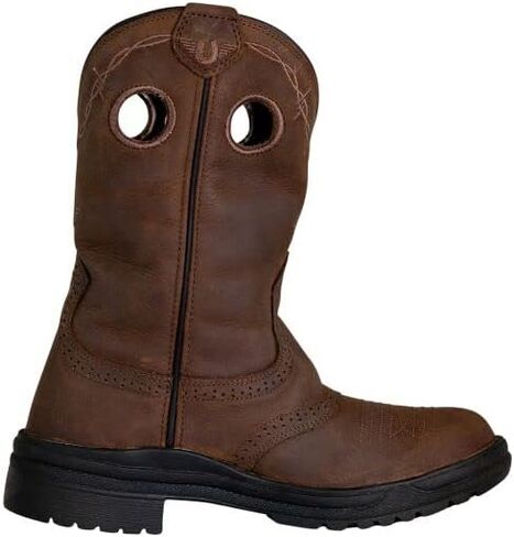 Tuffrider Lyies Leigh Round Toe Western Boot- Brown-Brey-Free Free Mongorted Scriped Scheds in Kuwait
