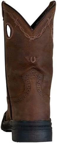 Tuffrider Lyies Leigh Round Toe Western Boot- Brown-Brey-Free Free Mongorted Scriped Scheds in Kuwait