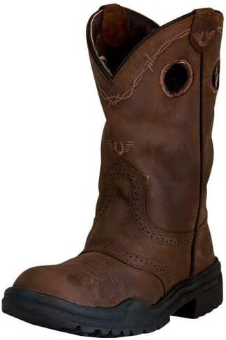 Tuffrider Lyies Leigh Round Toe Western Boot- Brown-Brey-Free Free Mongorted Scriped Scheds in Kuwait