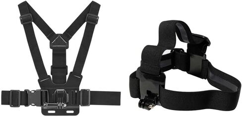 Drone Accessories for Flymile Chest Strap Mount Belt for Hero 13/12/10 Action 5 Pro Sports Camera Harness Strap Holder for POV Video Photographic(with Head Strap) in Saudi Arabia