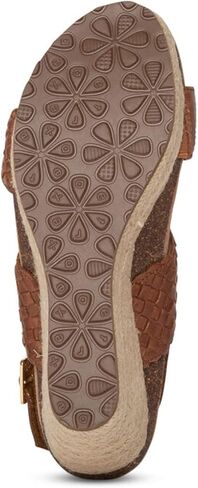 Aetrex Women's Summer Orthopedic Woven Quarter Strap Wedge Sandals - Arch Support Jute Wrapped Platform Wedge Sandals in Kuwait