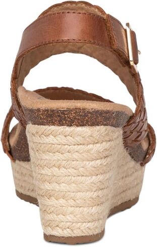 Aetrex Women's Summer Orthopedic Woven Quarter Strap Wedge Sandals - Arch Support Jute Wrapped Platform Wedge Sandals in Kuwait