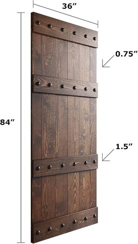 48 in x 84in. Castle-Series DIY Finished Knotty Pine Wood Double Sliding Barn Door with Hardware Kit (Unfinished) in Saudi Arabia