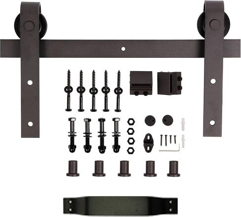 48 in x 84in. Castle-Series DIY Finished Knotty Pine Wood Double Sliding Barn Door with Hardware Kit (Unfinished) in Saudi Arabia