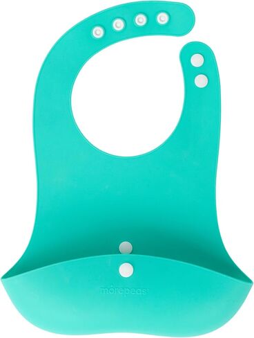 morepeas Roll & Snap Bib - Silicone Baby & Toddler Bib for Eating - Travel Essential, Adjustable Closure, Front Pocket for Food Catching in Saudi Arabia